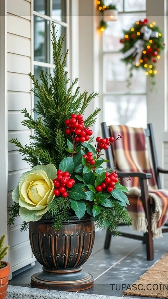 Cozy Winter Porch Container Gardens