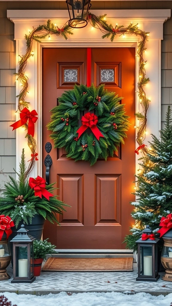 Cozy Winter Porch Festive Door Decorations