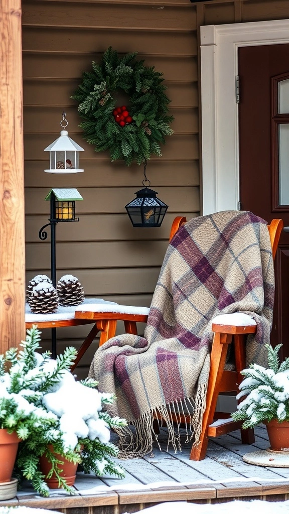 Cozy Winter Porch Wildlife Station