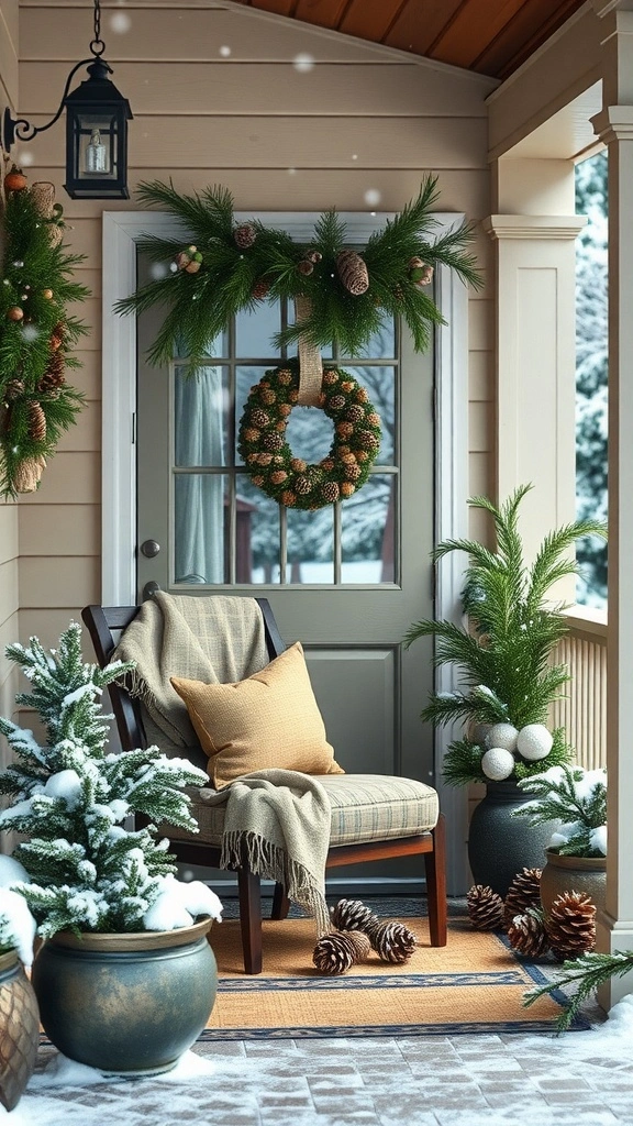 Cozy Winter Porch Natural Winter Elements