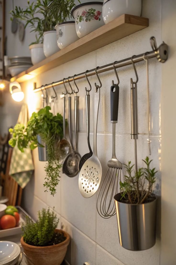 Kitchen Wall Storage Hanging Herb Rack