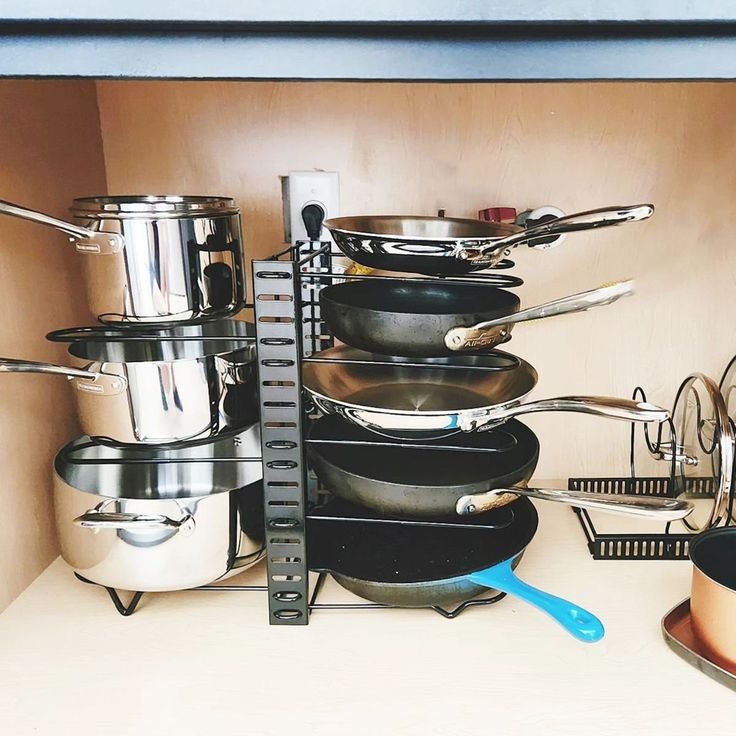 Vertical Kitchen Organization Hacks With Stacking Cookware