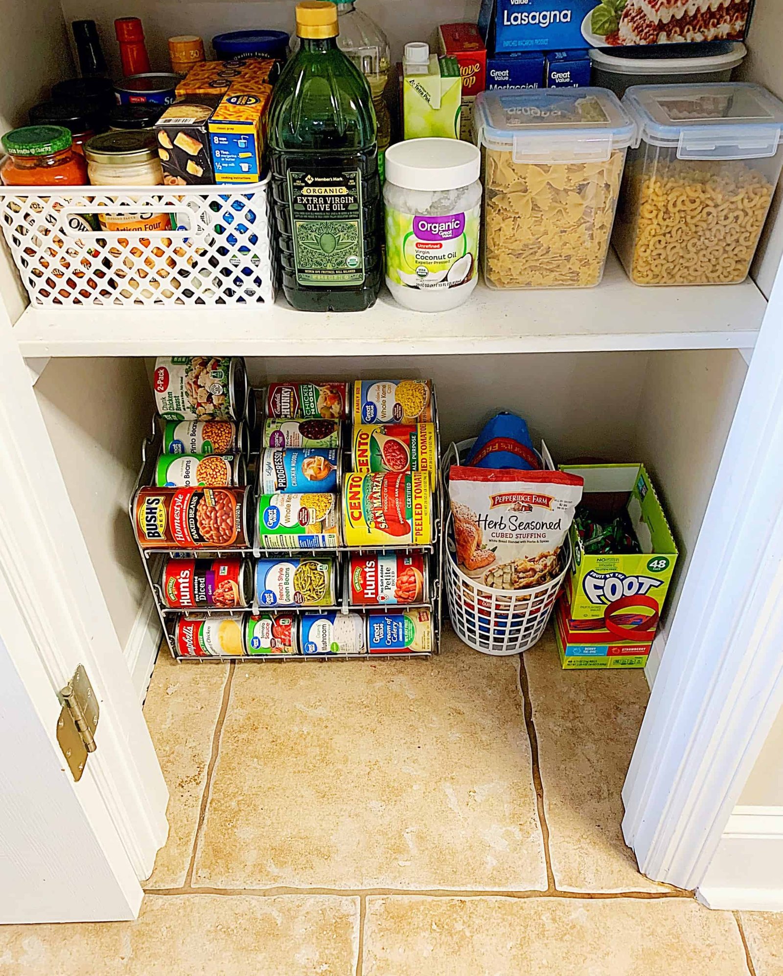 Tiny Pantry Organization Before and After Transformations