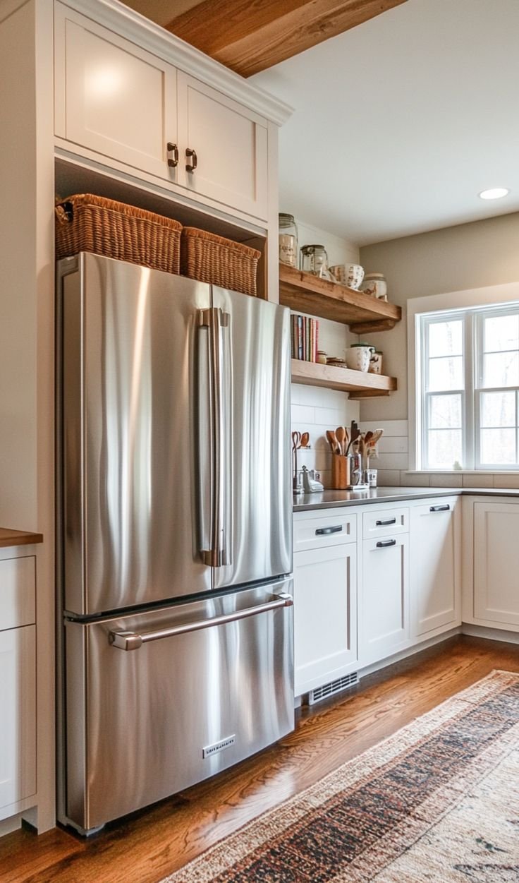 Fridge Storage Stylish Baskets on Top