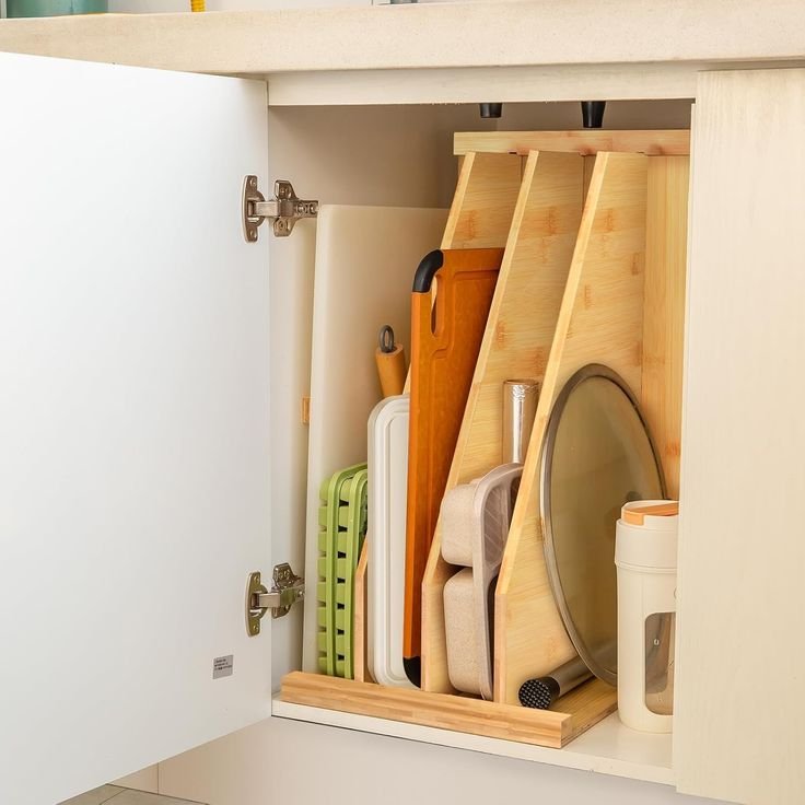 Kitchen Cupboard Organization Efficient Cutting Board Storage