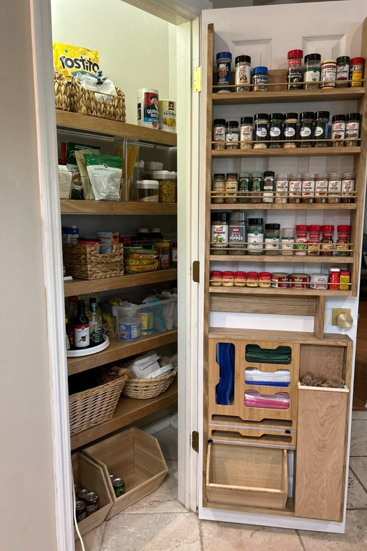 Tiny Pantry Organization Slim Shelving Units