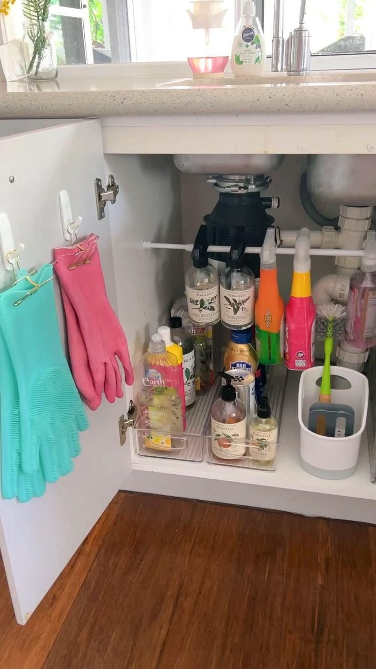 Clutter-Free Under Kitchen Sink Baskets and Bins