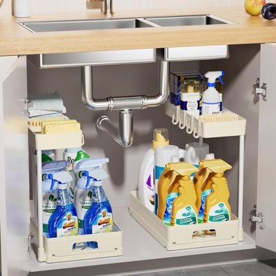 Clutter-Free Under Kitchen Sink Tiered Organizers