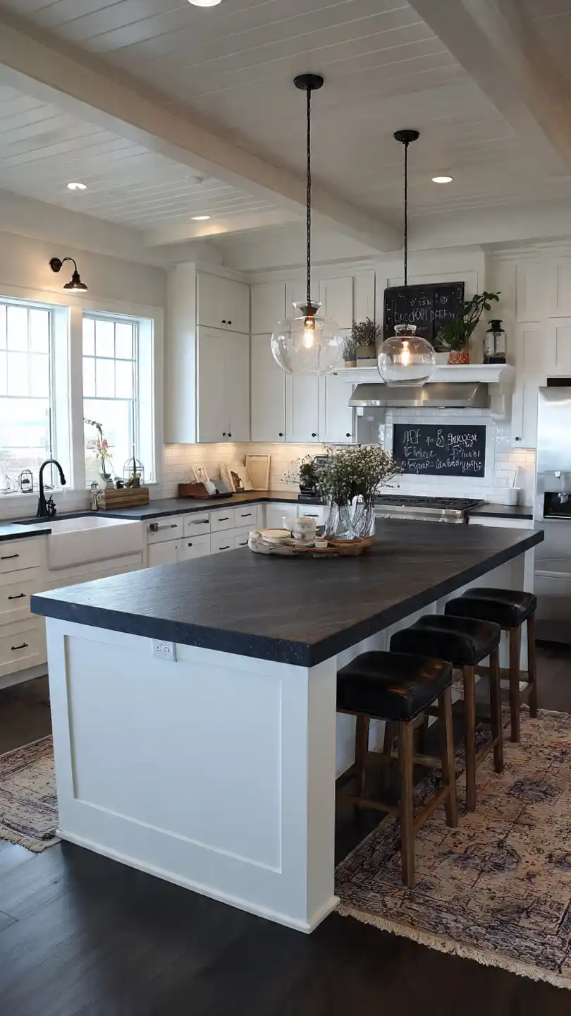 Chalkboard Farmhouse Kitchen Backsplash