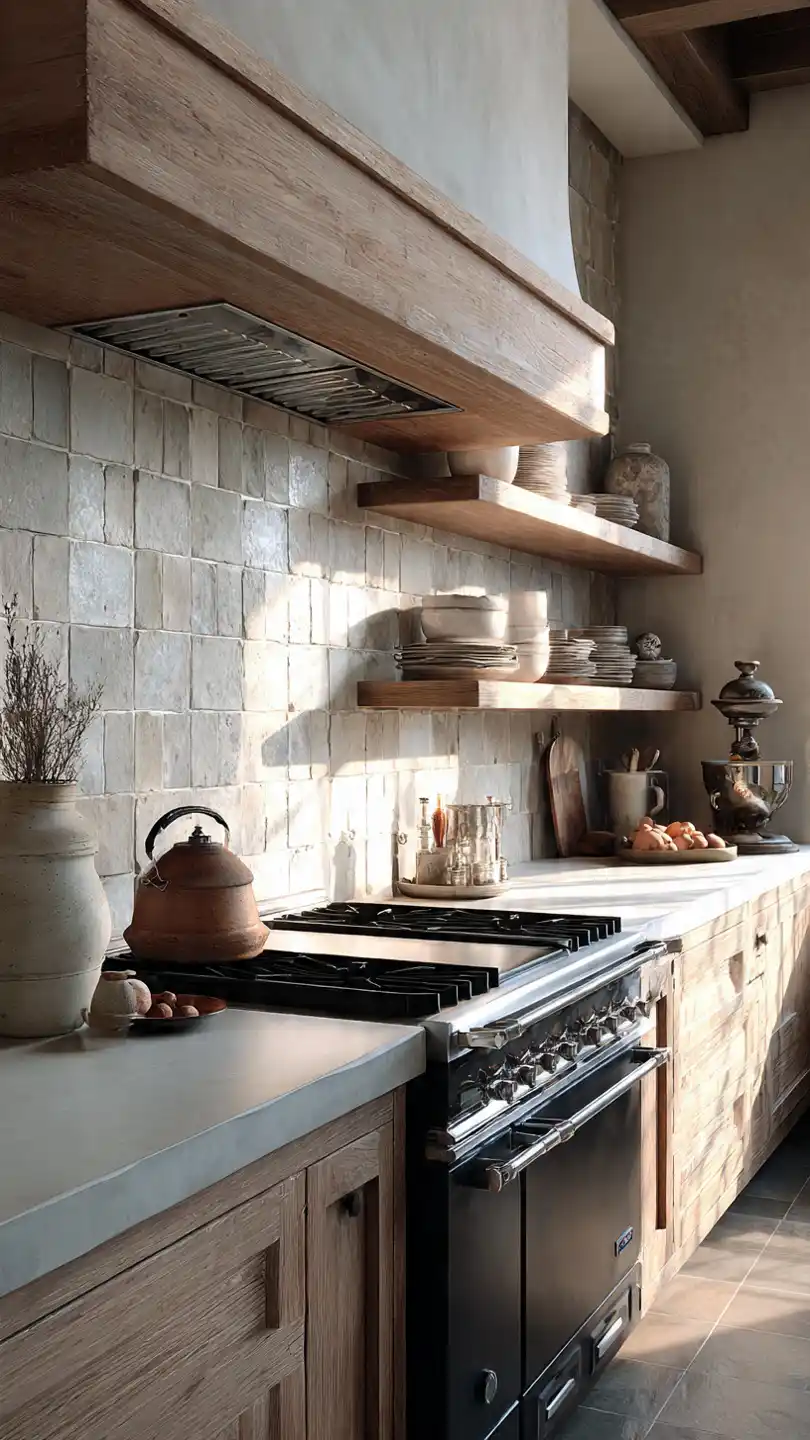 Concrete Farmhouse Kitchen Backsplash
