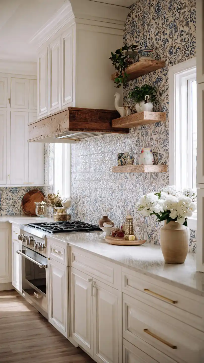 Mosaic Tile Farmhouse Kitchen Backsplash