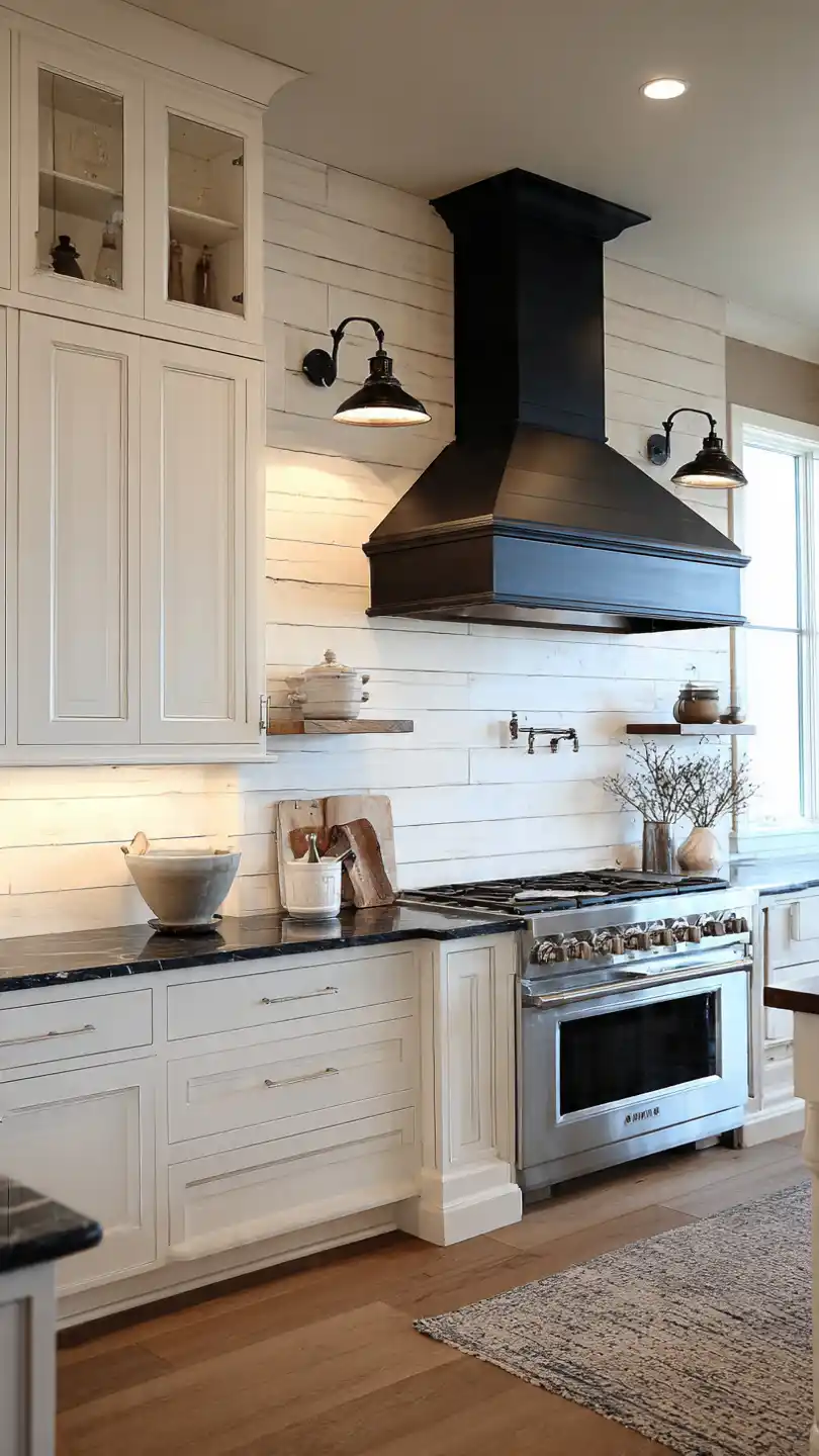 Shiplap Farmhouse Kitchen Backsplash