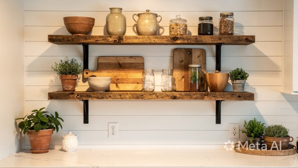 21+ Farmhouse Kitchen Open Shelving Ideas for a Warm Rustic Space